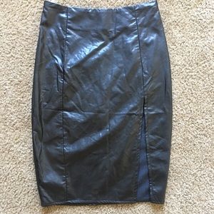 Faux leather skirt